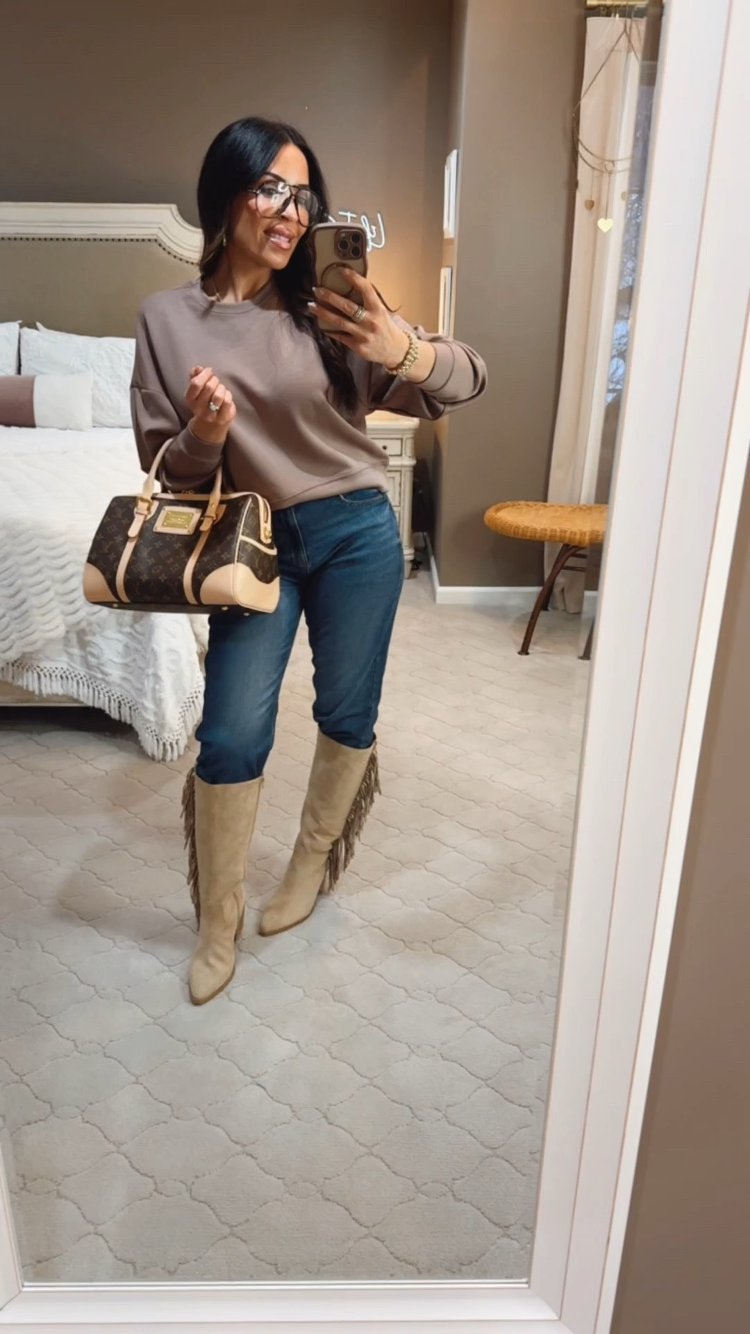 I had to share this $12 shirt and $12 boot find from Walmart before these cyber deals disappear! ✨ Seriously, this whole look is a budget fashion win! 🏆
I'm rocking:
 * 👚 $12 Cozy Sweatshirt (The perfect neutral shade!)
 * 👢 $12 Fringed Knee-High Boots (Hello, statement piece! 👋)
 * 👖 Lee Jeans (A classic staple!)
Don't wait! Prices and stock are constantly changing, and you know these kinds of deals go fast! 💨
➡️ Grab these affordable pieces while the cyber deals are STILL ON and in stock! Treat yourself to a stylish and affordable holiday outfit! 🎄

#WalmartFinds #CyberDeals #AffordableFashion #BudgetStyle #FashionOnABudget #WalmartFashion #BootsSeason #FringeBoots #FallOutfits #WinterStyle #HolidayShopping #OOTD #SaveMoneyLiveBetter #ShopNow #StyleInspo #DealsAndSteals


#LTKFindsUnder50 #LTKSaleAlert #LTKHoliday