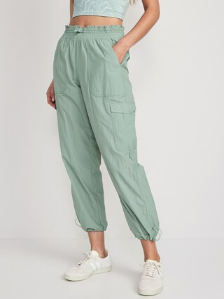 High-Waisted Parachute Cargo Jogger Ankle Pants for Women | Old Navy (US)