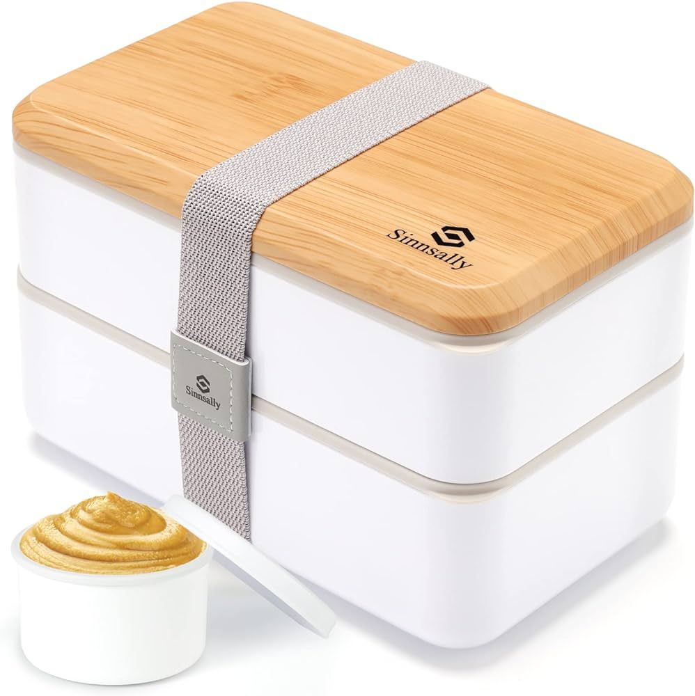 Sinnsally Lunch Box for Adult,1400ml Stackable Japanese Bento Lunch Box for Women,Lunch Container... | Amazon (US)