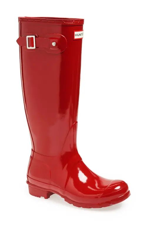 Hunter Original High Gloss Waterproof Boot in Military Red at Nordstrom, Size 9 | Nordstrom