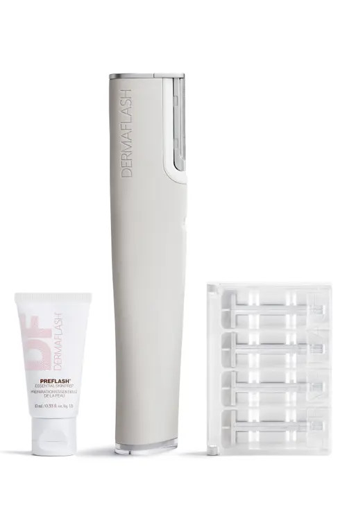 DERMAFLASH LUXE+ Advanced Sonic Dermaplaning & Peach Fuzz Removal Set in Stone at Nordstrom | Nordstrom