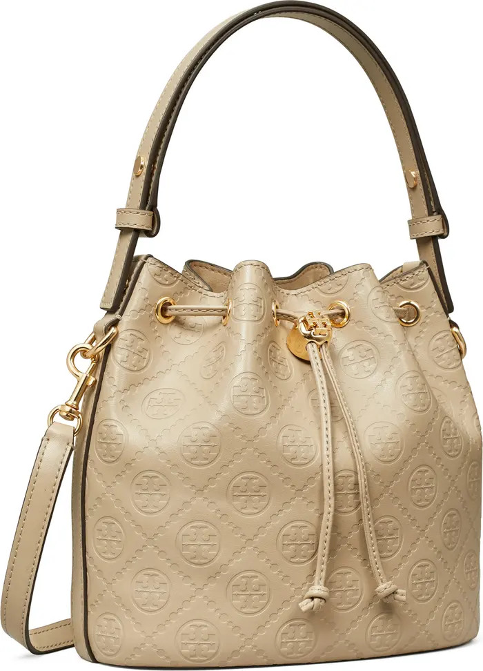 T Monogram Debossed Bucket Bag | Nordstrom