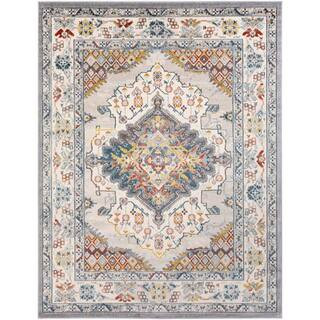 Chandi Blue/Orange 8 ft. x 10 ft. Medallion Area Rug | The Home Depot