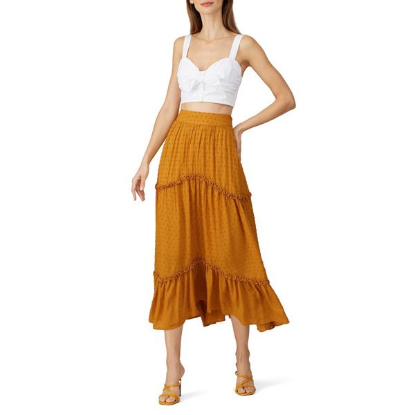 Auguste Farrah Midi Skirt yellow | Rent the Runway