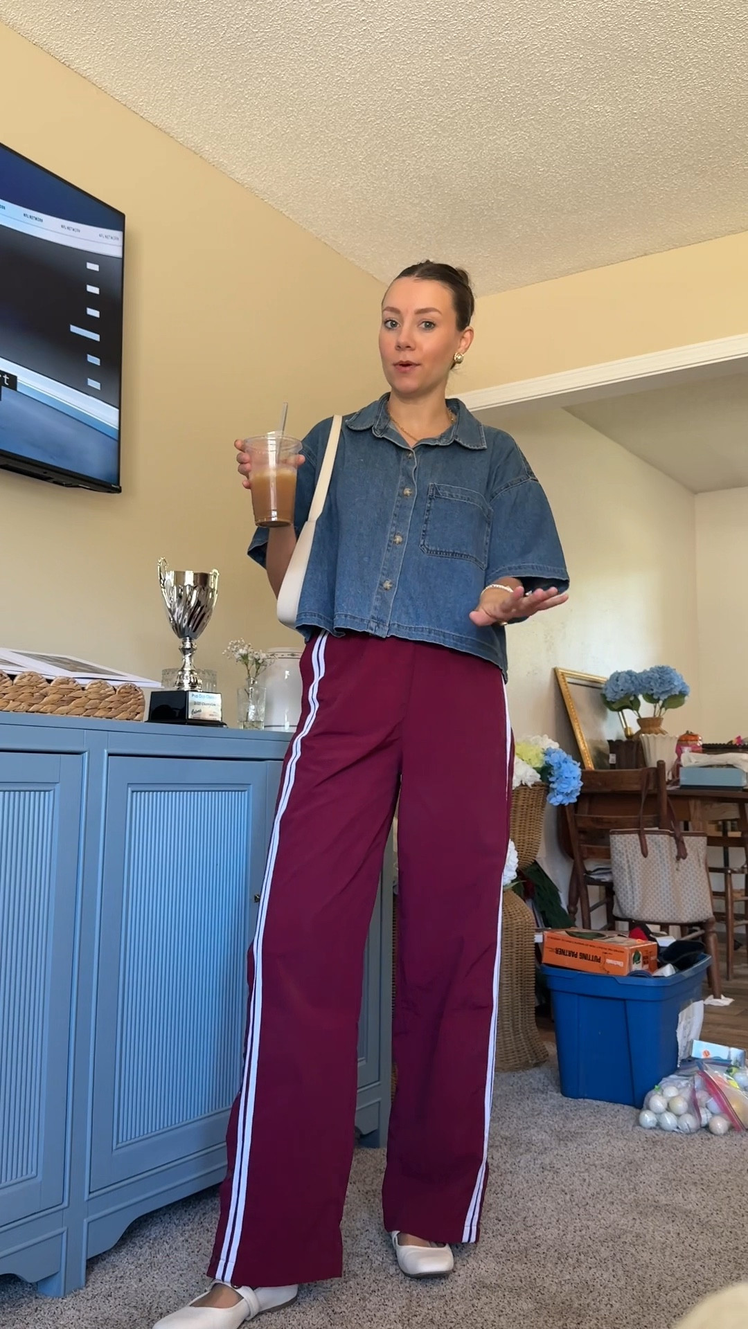 Loving the vibes of dressing up an athletic/sporty piece like these track pants from Walmart! I’m wearing a small in the pants🤭🍂 

#LTKStyleTip #LTKSeasonal #LTKActive