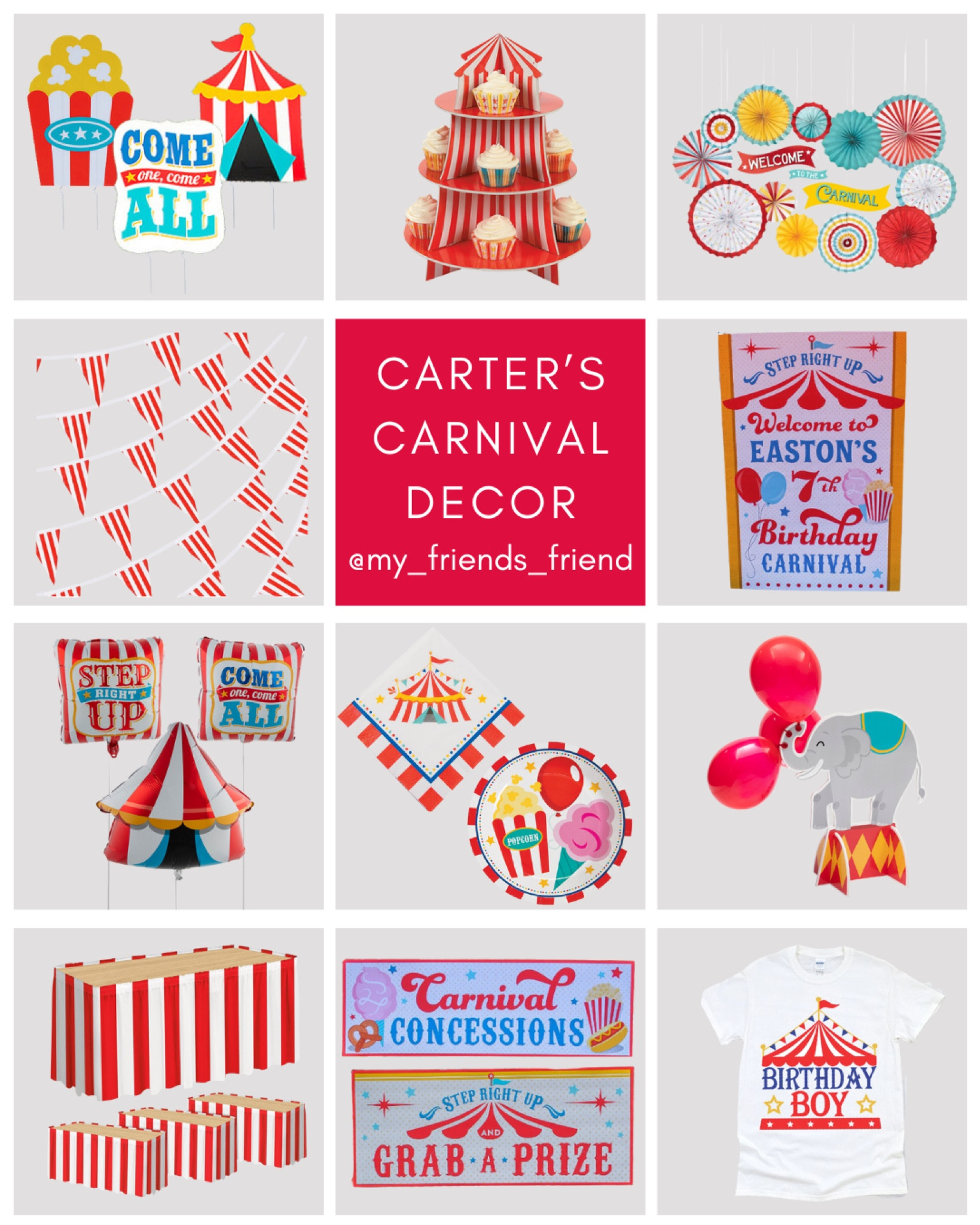 everything you need to bring this carnival theme birthday to life! 🎡🎟️🎉

we don’t go this hard every year but you only turn 5️⃣ once + we love a good theme! 🤪 #carterscarnival #fiveatthefair 
•
•
#party #partyideas #birthday #birthdaytheme #kidsparty #kidsbirthdayparty #kidsbirthdayideas #momlife #momsofinstagram

#LTKParties #LTKFamily #LTKKids