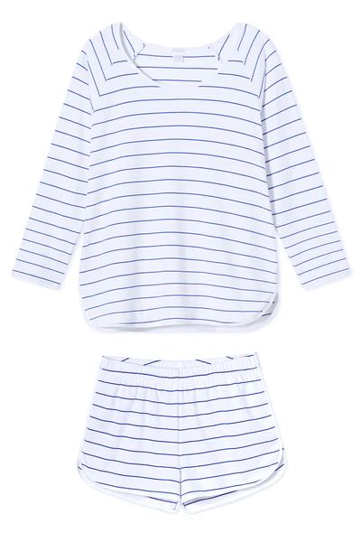 Pima Long-Short Set in Cobalt | LAKE Pajamas