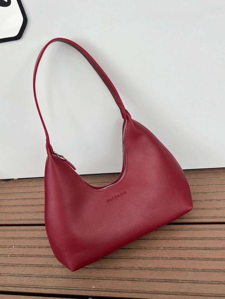 1pc Red Vintage & Minimalist Armpit Crescent Bag, Fashionable & Elegant Shoulder/ Crossbody Bag F... | SHEIN