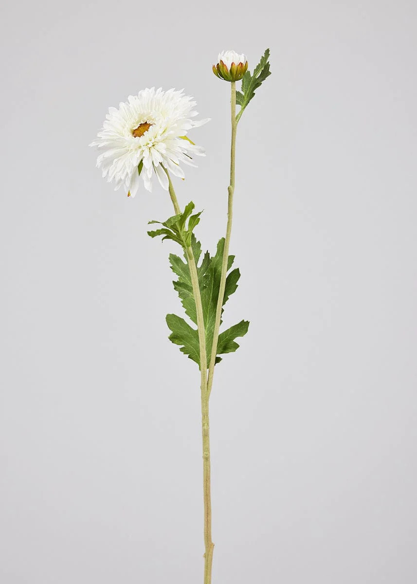 Cream White Mum Stem | Artificial Flowers & Mums at Afloral.com | Afloral