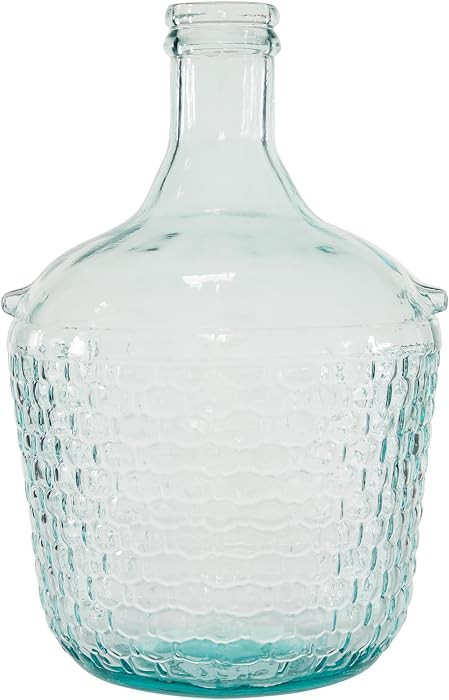 Deco 79 Recycled Glass Decorative Vase Spanish Bottle Centerpiece Vase with Bubble Texture, Flowe... | Amazon (US)