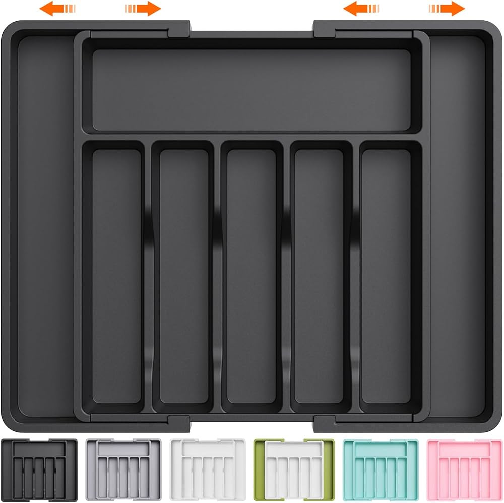 Lifewit Large Silverware Drawer Organizer, Expandable Utensil Tray for Kitchen, BPA Free Flatware... | Amazon (US)