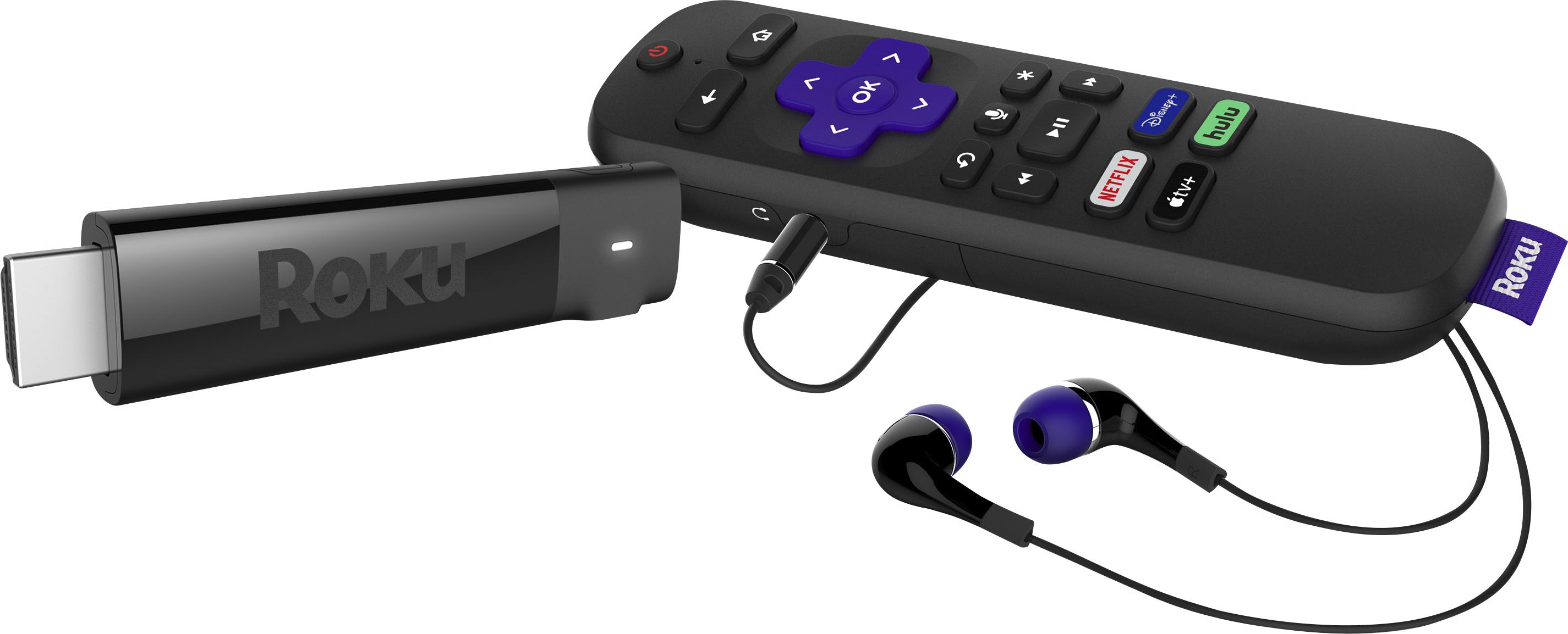 Roku Streaming Stick+ 4K Headphone Edition with Voice Remote with TV Power and Volume Streaming M... | Best Buy U.S.