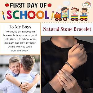 UNGENT THEM Mens Natural Stone Bracelet - Anniversary Graduation Birthday Father's Day Easter Chr... | Amazon (US)