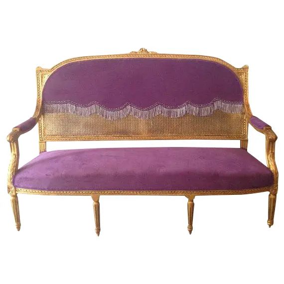 Louis XVI Purple Sofa | Chairish