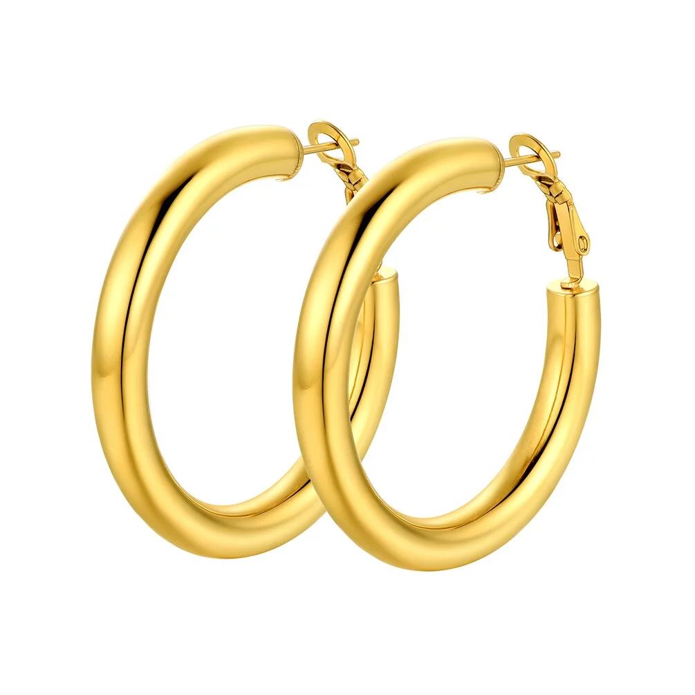PROSTEEL Hoop Earring for Women Gold Cute Girls Earrings Stainless Steel Party Earrings Christmas... | Walmart (US)