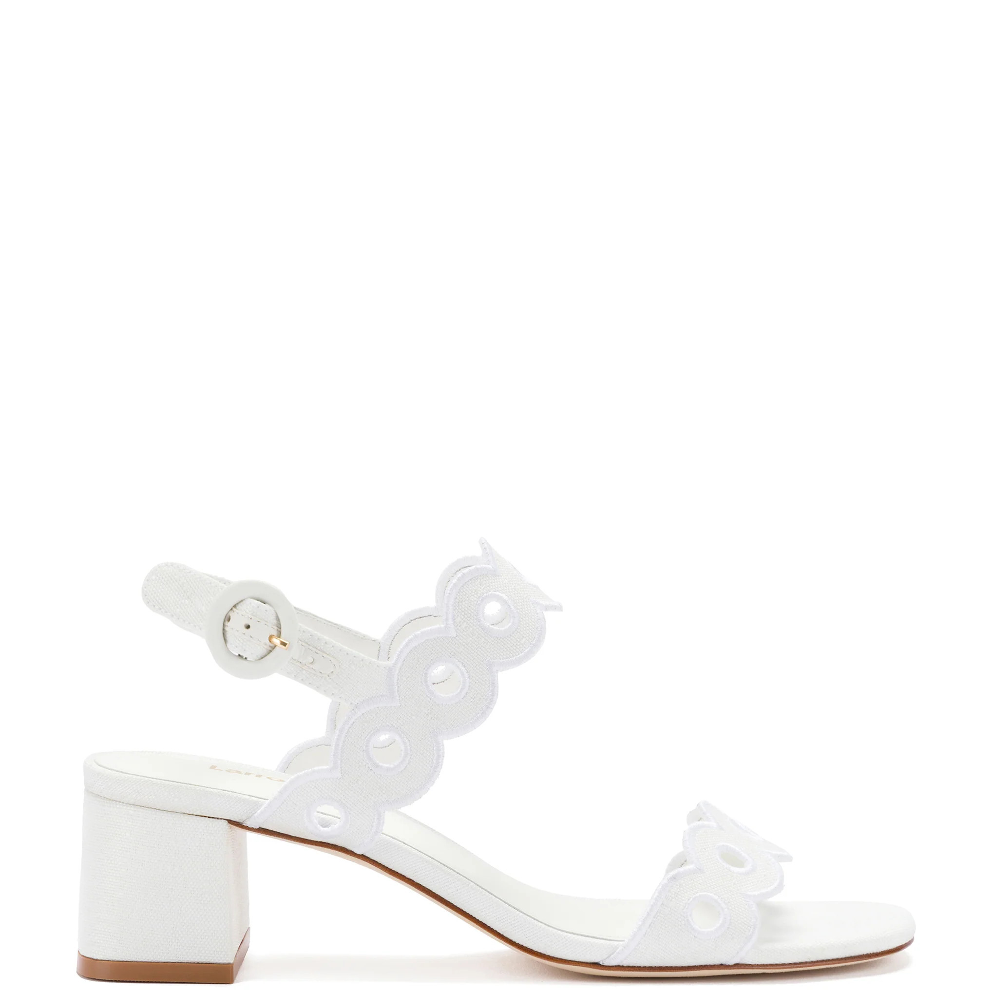 Florence Broderie Sandal In White Raffia | Larroude