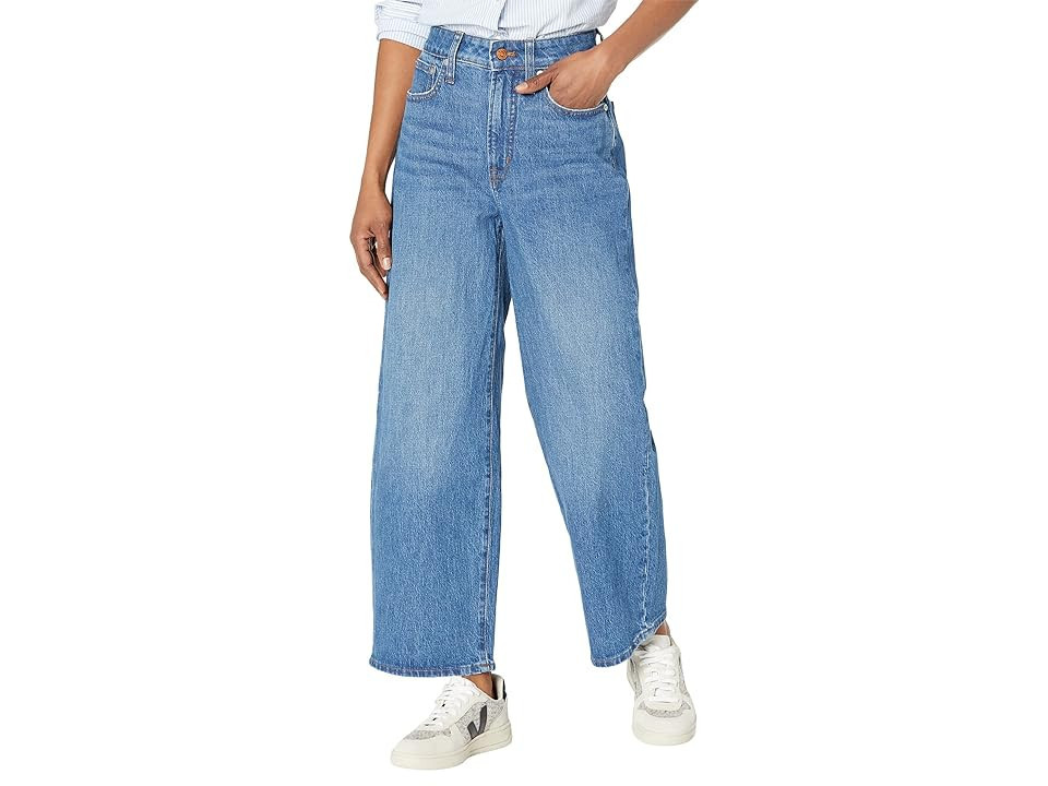 Madewell Curvy Perfect Vintage Wide Leg Crop Jeans with Raw Hem in Cresslow Wash (Cresslow Wash) Women's Jeans | Zappos