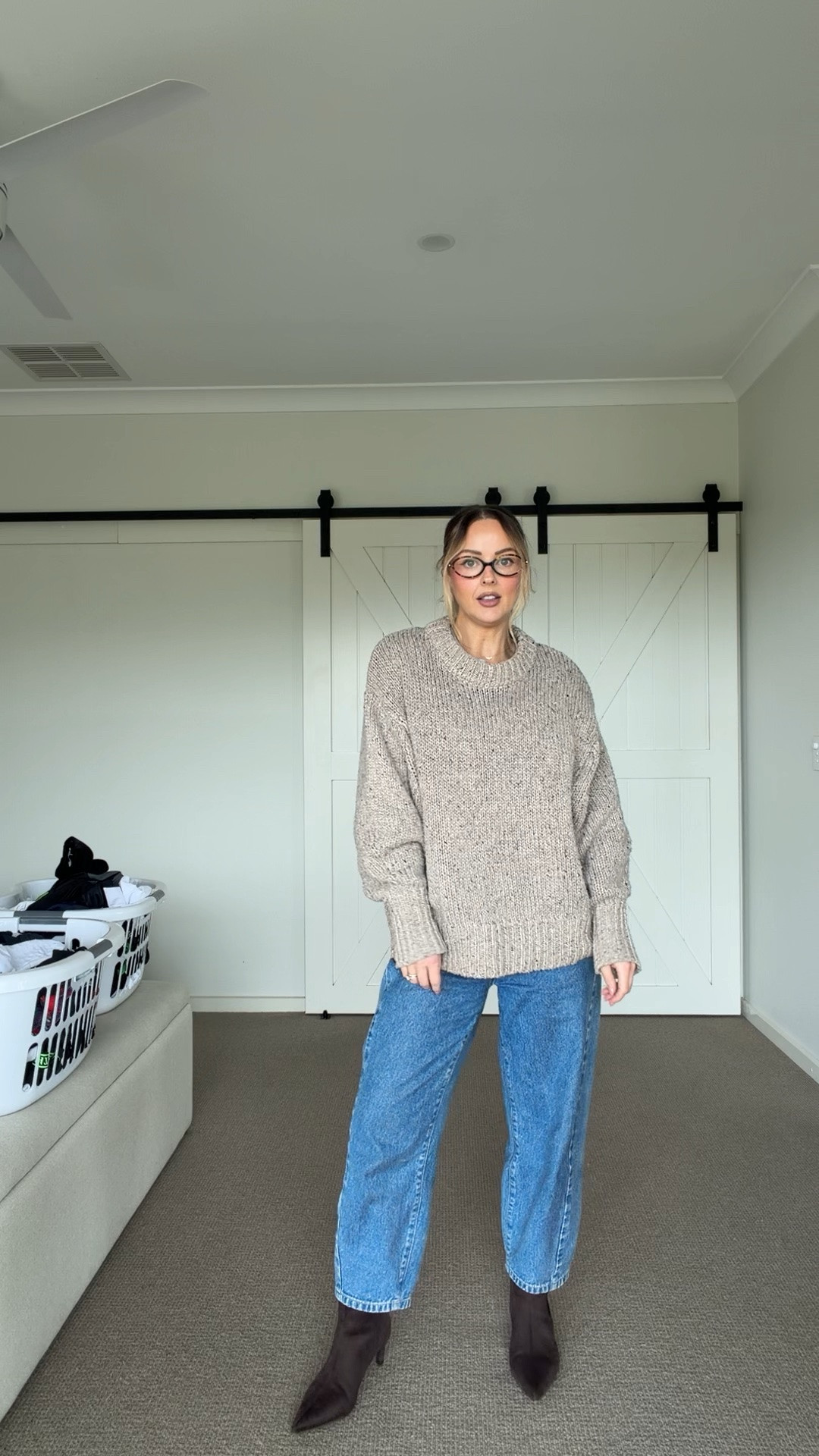 Barrel jeans for shorties, ankle boots and warm knit jumper. Perfect for these cooler days.

#LTKaustralia #LTKjeans #LTKpetite