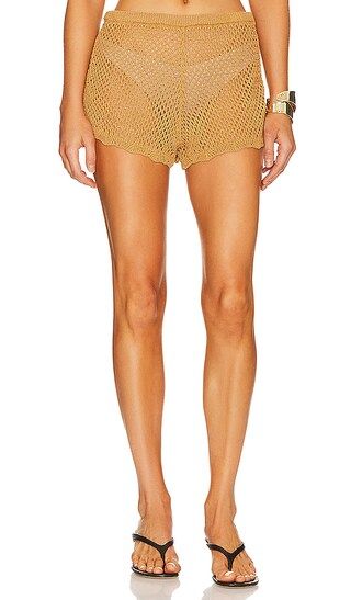 Crochet Booty Short in Suede | Revolve Clothing (Global)