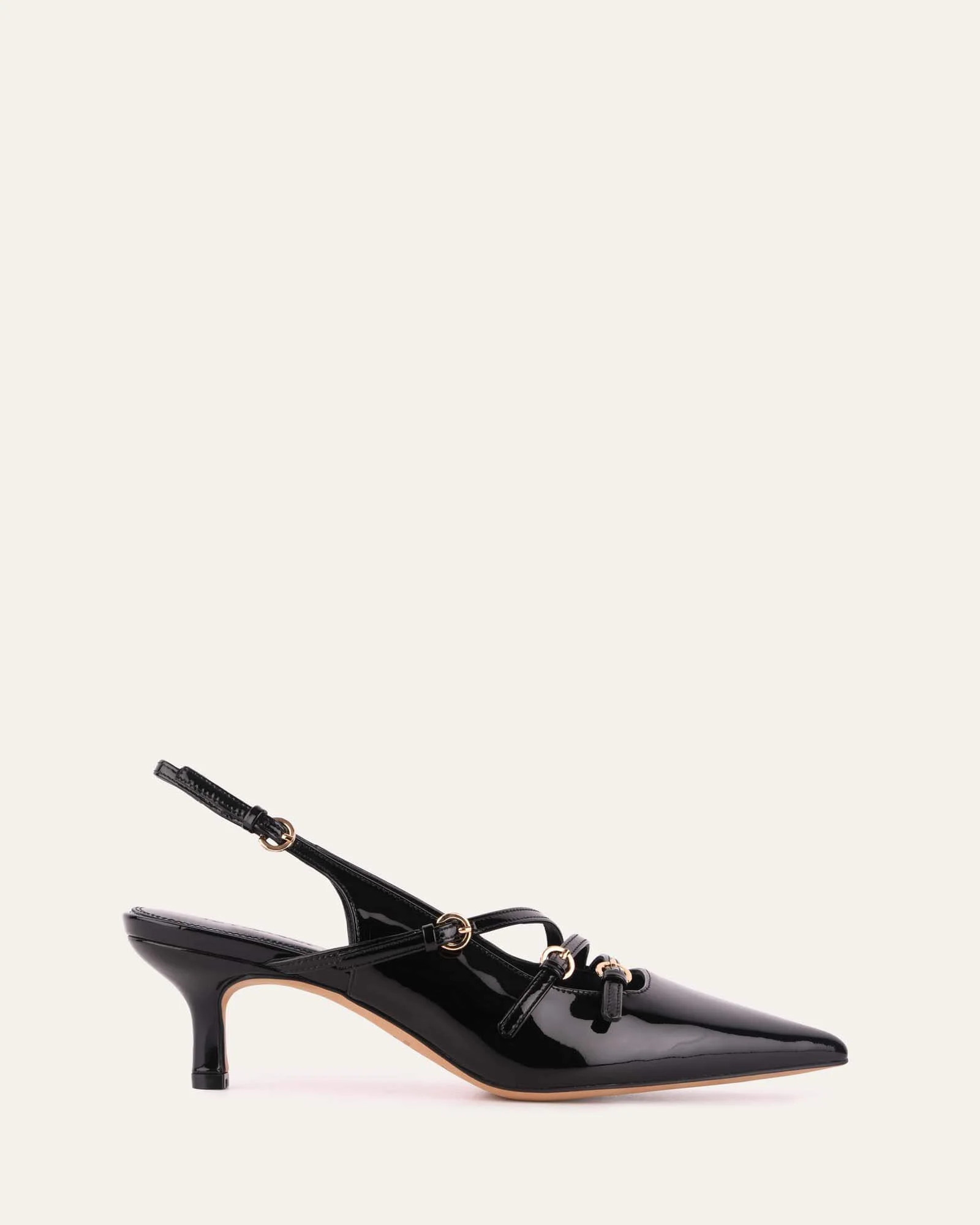 REVOLVE MID HEELS BLACK PATENT | Jo Mercer (AU)