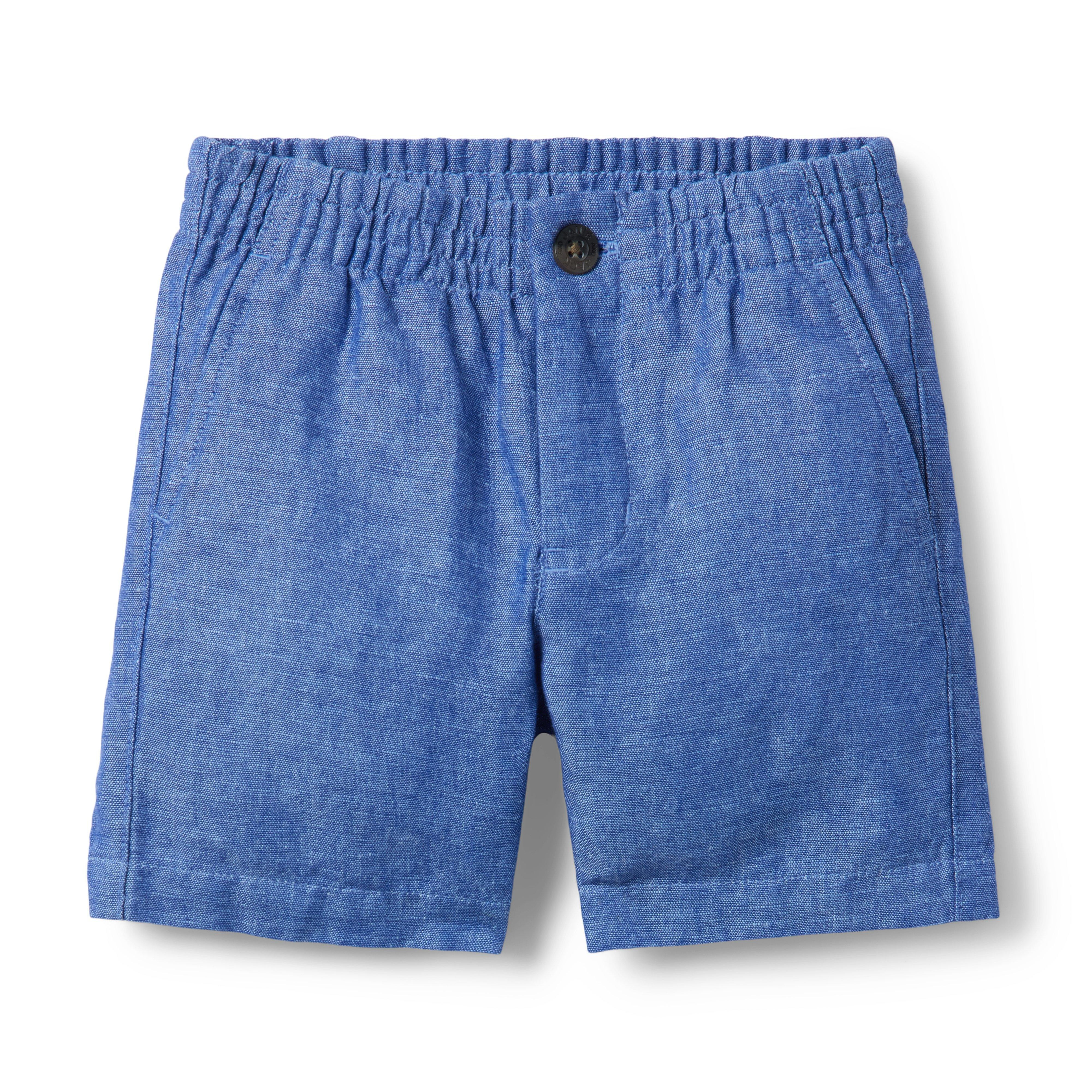 Janie and Jack | Linen-Cotton Pull-On Short - Blue / 10 | Janie and Jack