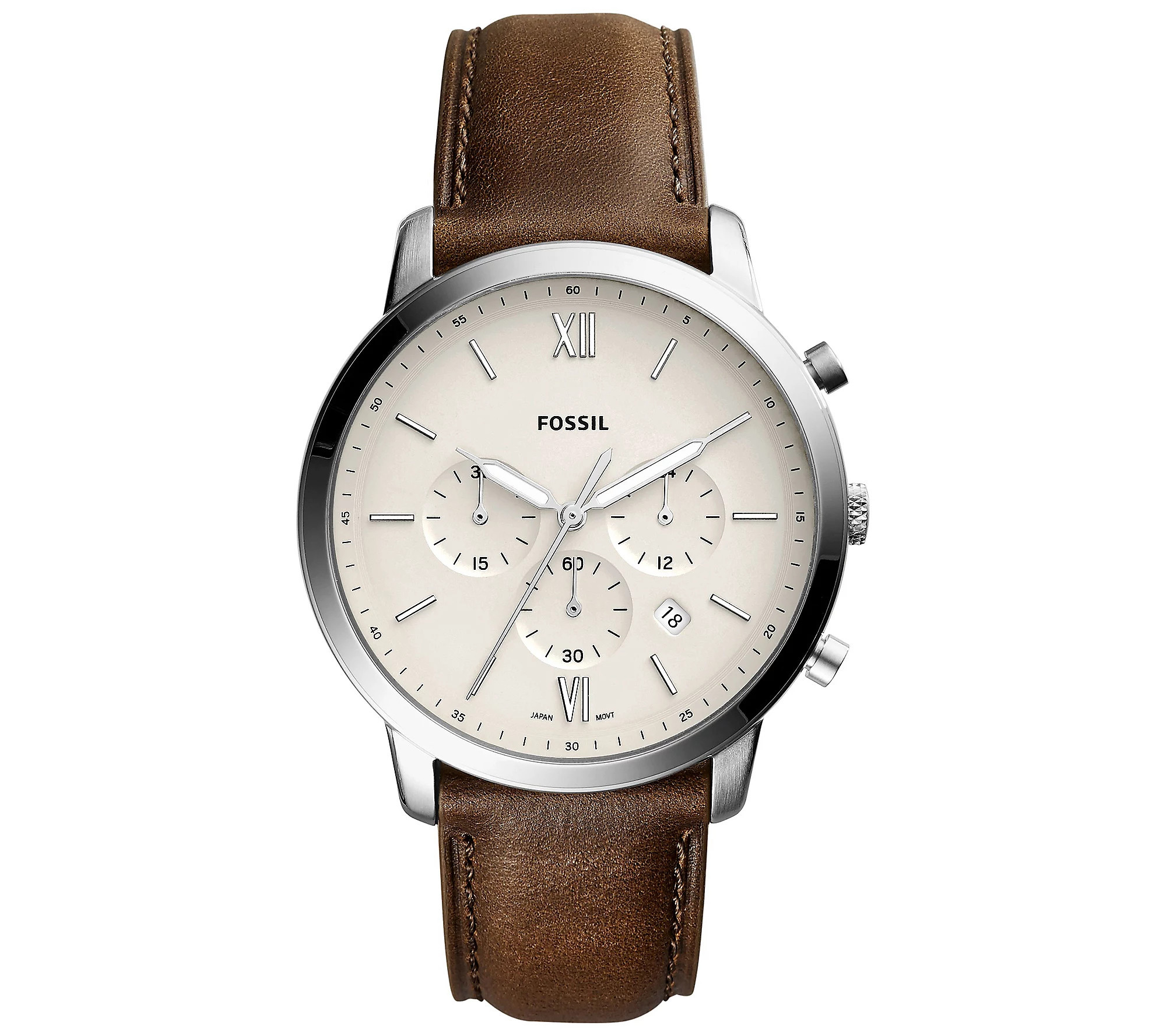 Fossil Men's Neutra Chronograph Brown Leather W atch | QVC