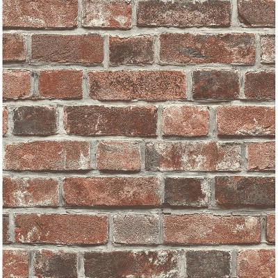 NextWall Faux Distressed Brick Peel and Stick Wallpaper: Vinyl, Self-Adhesive, Industrial Style, Repositionable, 30.75 Sq Ft Coverage | Target