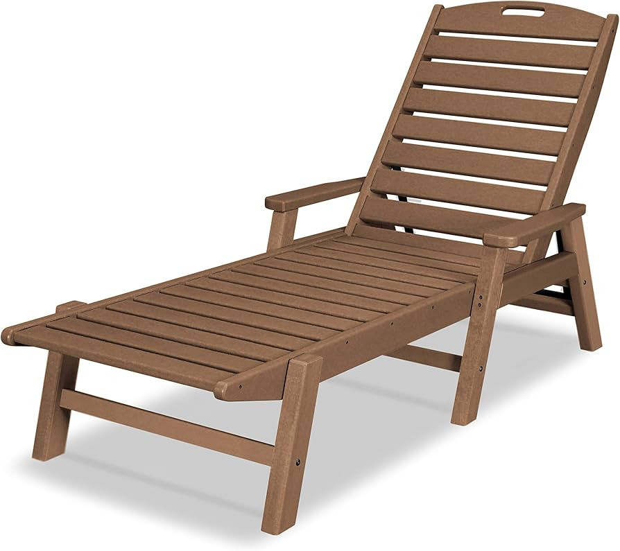 POLYWOOD NCC2280TE Nautical Arms Chaise, Teak | Amazon (US)