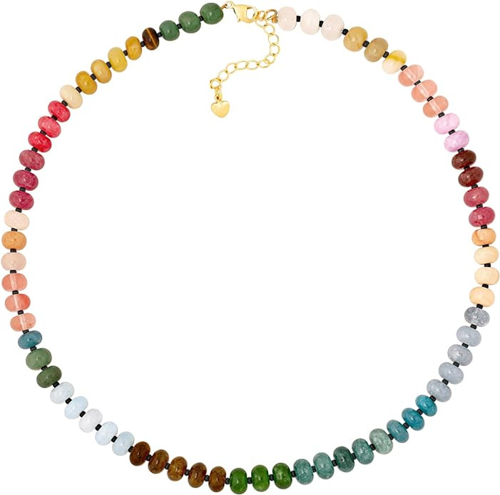 Sacina Trendy Boho Colorful Beaded Choker Necklace, Crystal Necklace, Hippie Necklace, Summer Nec... | Amazon (US)