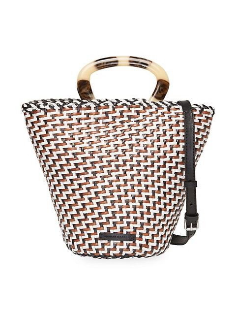 Agnes Woven Leather Fan Tote | Saks Fifth Avenue