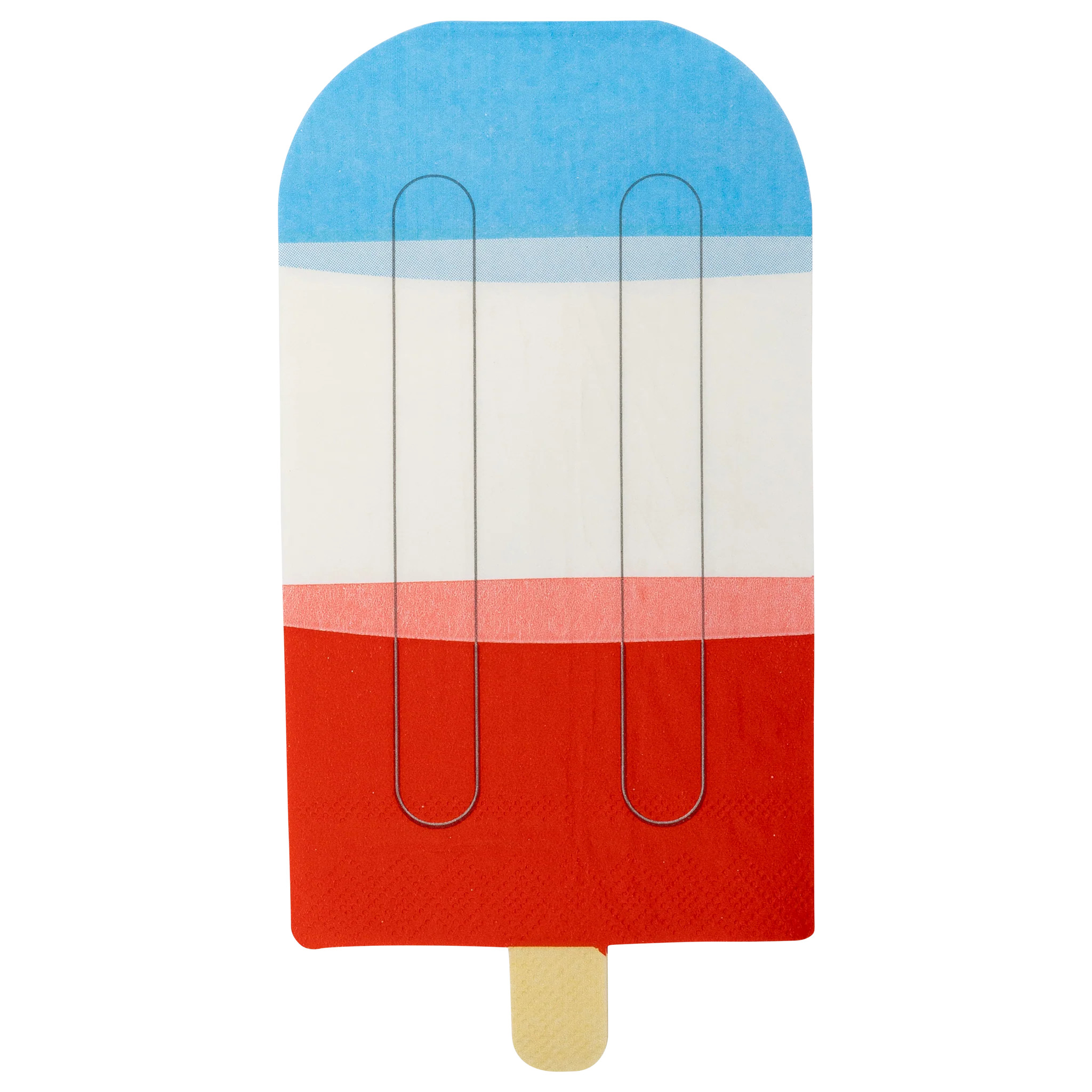 Red White Blue Ice Pop Shaped Paper Guest Napkin | My Mind's Eye