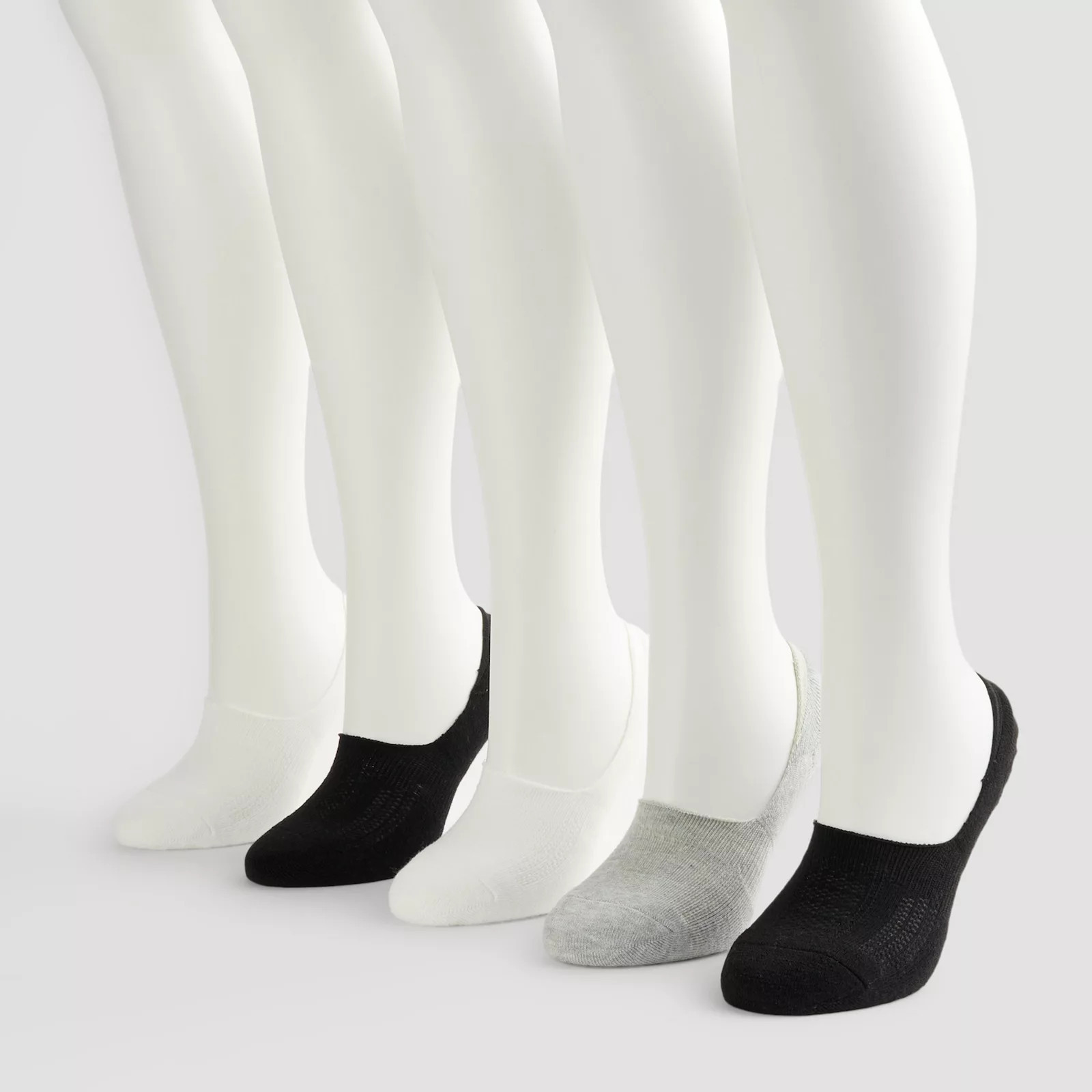Women's FLX 5-Pack Athletic Liner Socks, Size: 9-11, Black White Gray | Kohl's