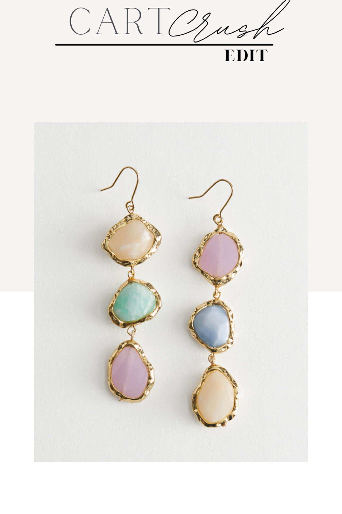 Dangling gemstone pendant earrings, pastel and gold earrings, & Other Stories jewelry, Easter accessories, Spring jewelry, cart crush

#LTKSeasonal #LTKunder50 #LTKFind