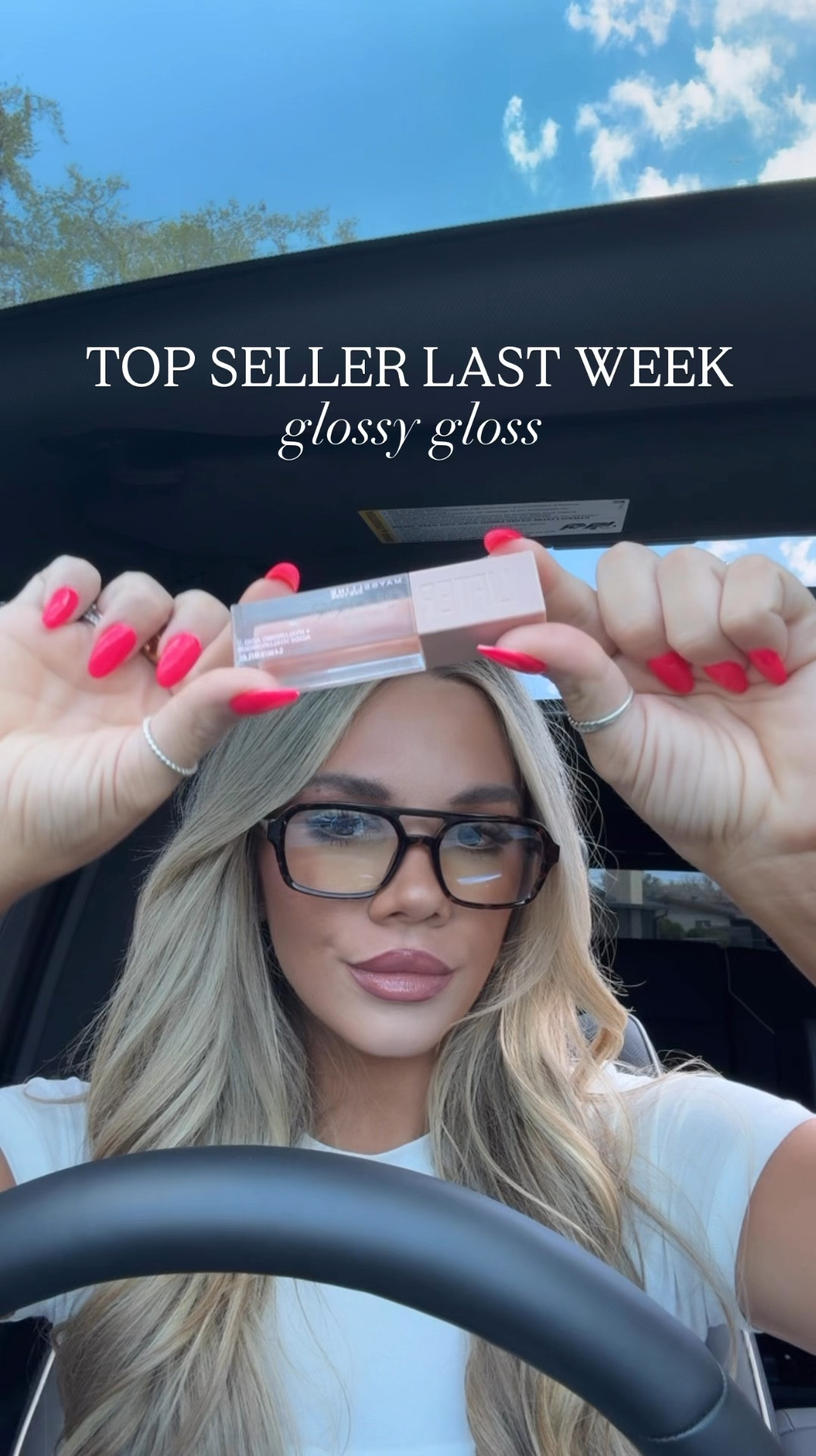 One of my top selling items from last week was this Maybelline lifter gloss in the shade ice!!!! also linked to my blue light glasses and my white fitted T-shirt. That is only nine dollars.

#LTKFindsUnder50 #LTKStyleTip #LTKBeauty