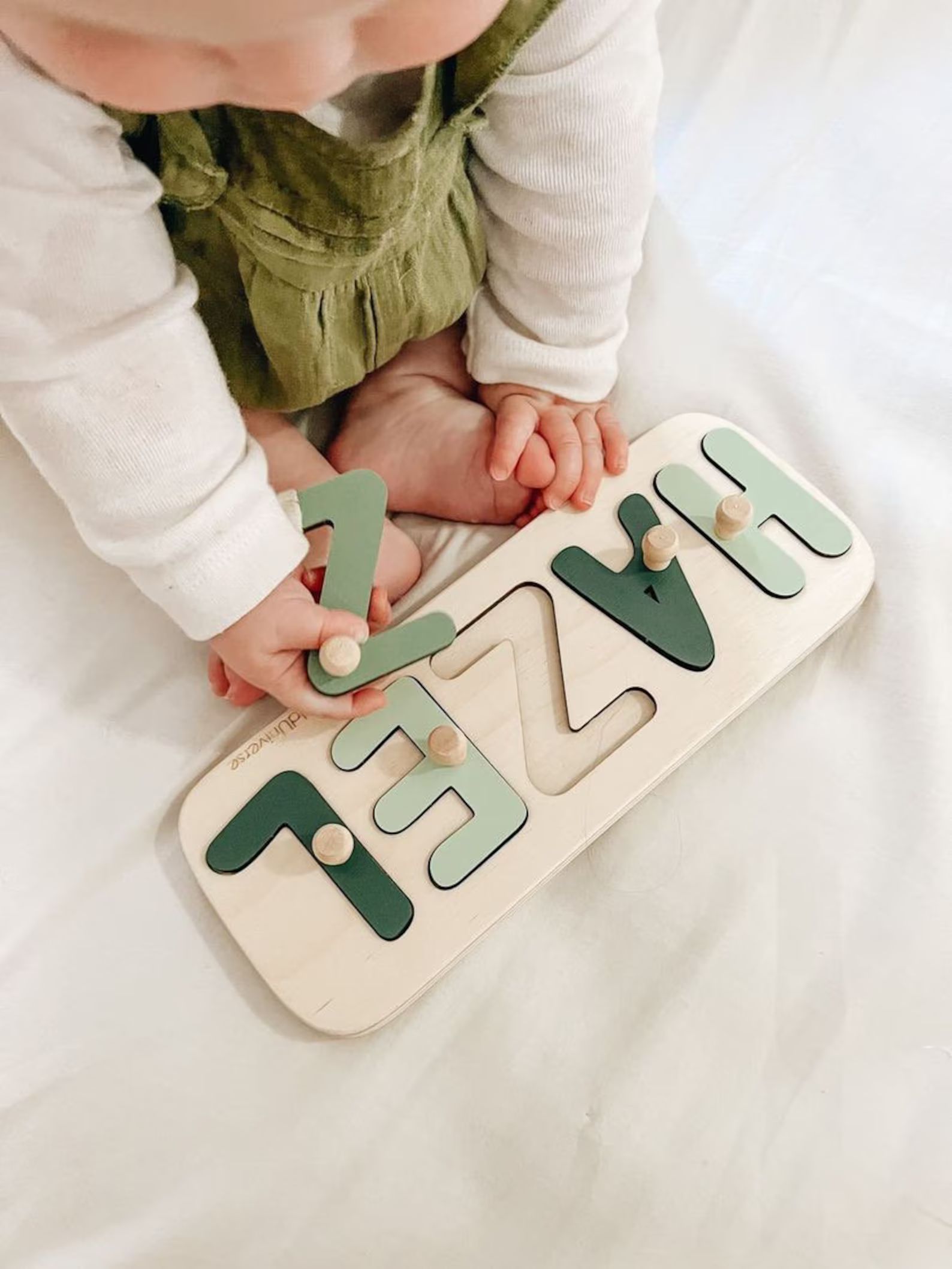 New Baby Gift Wood Name Puzzle for Toddler Montessori Puzzle - Etsy | Etsy (US)