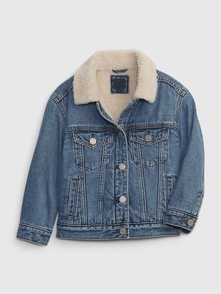 Toddler Sherpa-Lined Denim Jacket with Washwell | Gap (US)