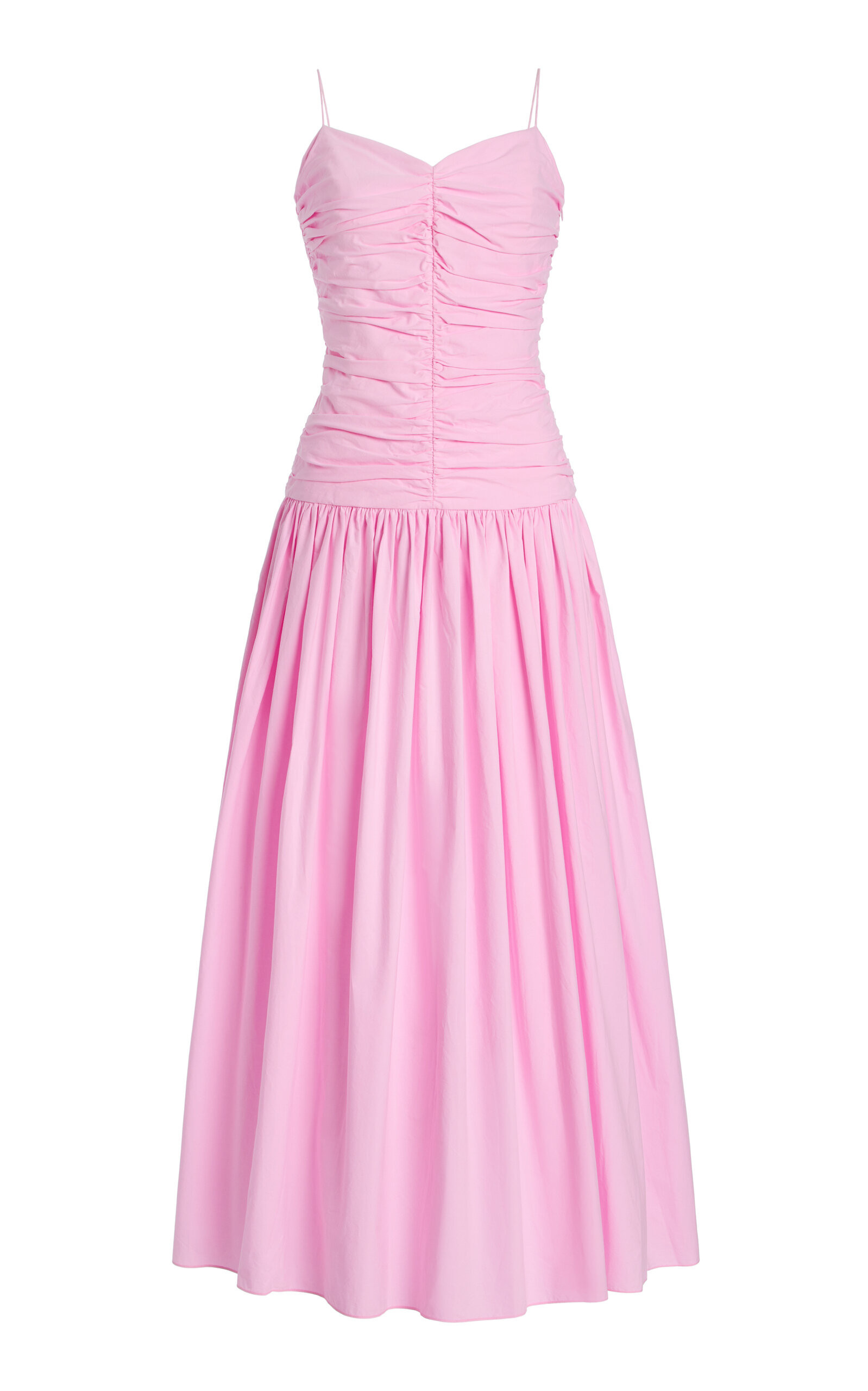 Matteau - Exclusive Gathered Cotton Drop-Waist Dress - Pink - 4 - Moda Operandi | Moda Operandi (Global)