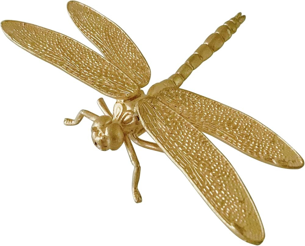 Gold Dragonfly Figurine Home Decor, Solid Metal Dragonfly Centerpiece Decoration, Mini Insect Orn... | Amazon (US)