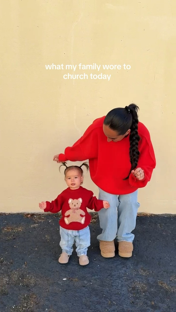 What we wore to church this week ♥️ Ila’s sweater is from baby Zara! And her jeans are vintage but I linked some similar! 

Red | holiday outfits | family outfits | baby outfit | winter outfit | holiday sweater 

#LTKFamily #LTKSeasonal #LTKStyleTip