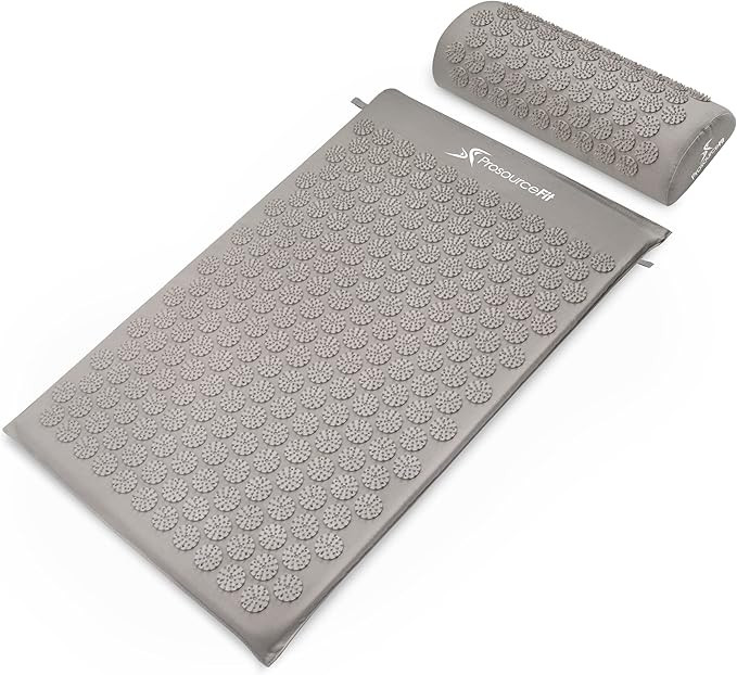 ProsourceFit Acupressure Mat and Pillow Set for Back/Neck Pain Relief and Muscle Relaxation, Blac... | Amazon (US)