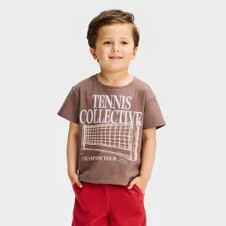 Grayson Threads Mini Toddler Boys' Tennis Collective Short Sleeve T-Shirt - Brown 5T | Target
