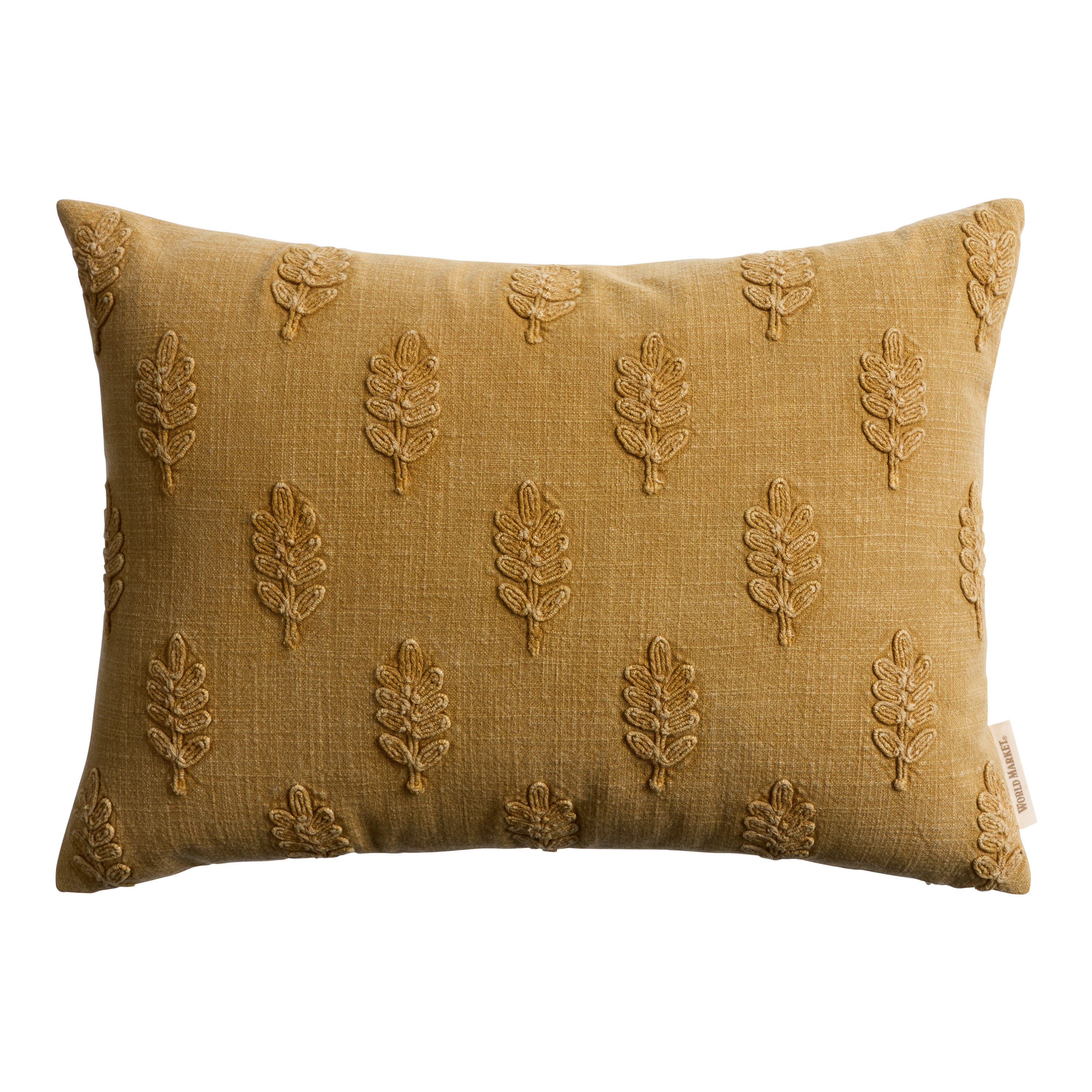 Bhuti Botanical Cord Embroidered Lumbar Pillow | World Market
