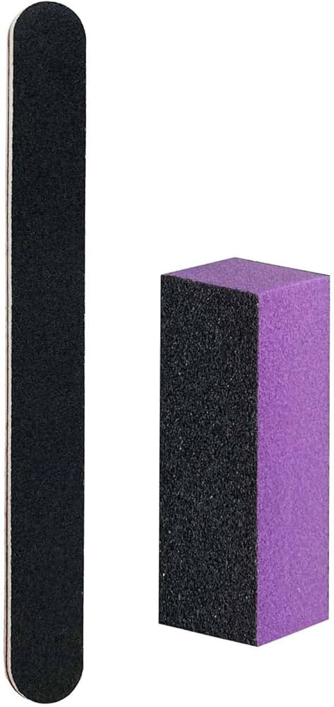 Nail File and Buffer Block, Professional Manicure Tools Kits, 100/180 Grit, Black Nail Pedicure F... | Amazon (US)