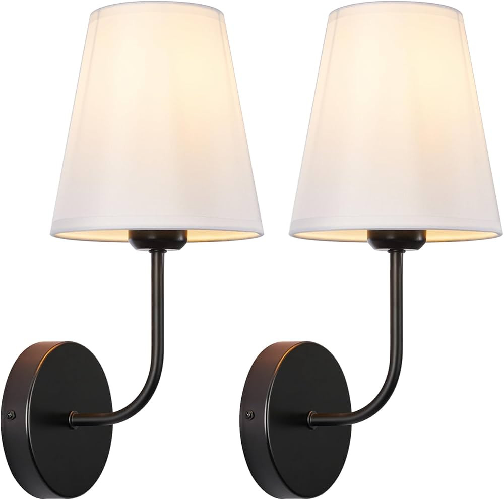 DECOR Modern Wall Sconces set of two 2 pack Industrial Matte Black Metal Sconces Wall Lighting wi... | Amazon (US)