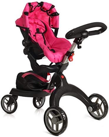 Mommy & Me SoCutie Doll Stroller with Swiveling Wheels and Adjustable Handle. 31" Tall, Carriage ... | Amazon (US)