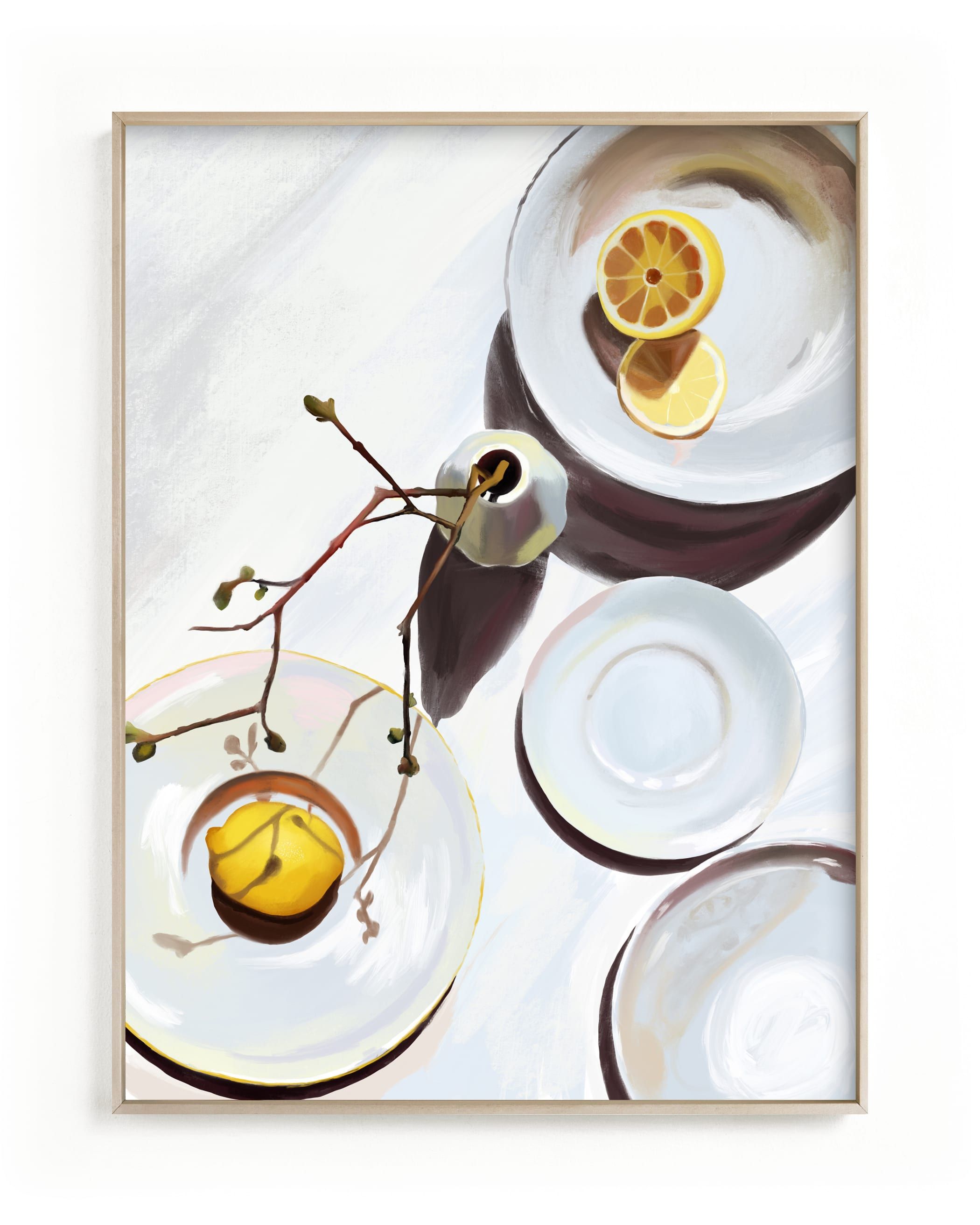 "Flatlay Lemon Study" - Mixed Media Limited Edition Art Print by Kinga Subject. | Minted