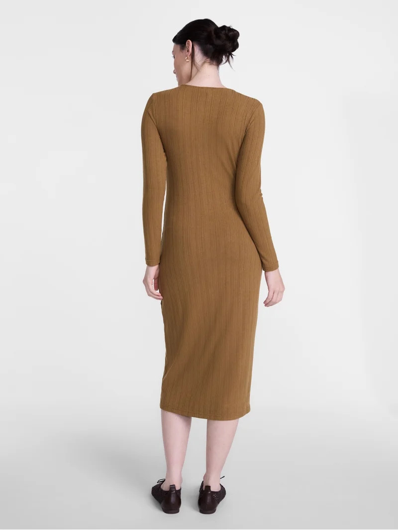 Scenario Women's Cardigan Midi Dress with Long Sleeves, Sizes XS-XXXL | Walmart (US)