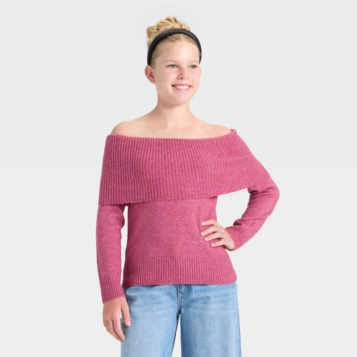 Girls' Off the Shoulder Pullover Sweater - art class™ | Target