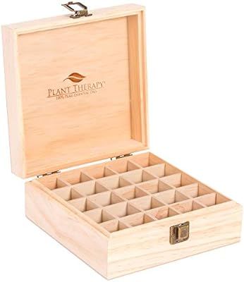 Plant Therapy Essential Oil Storage Box Case | Wooden Organizer Holds 25 Bottles 5 mL, 10 mL and ... | Amazon (US)