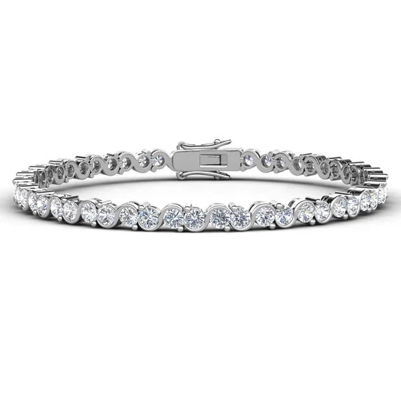 Cate & Chloe Ezra 18k White Gold Plated Infinity Tennis Bracelet with Simulated Diamond for Women | Walmart (US)